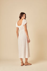 White Polka Dot Raven Midi Dress