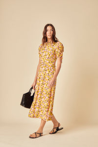 Yellow Floral Philly Midi Dress