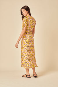 Yellow Floral Philly Midi Dress