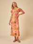 Yellow Patchwork Print Layla Midi Dress