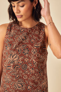 Brown Paisley Palermo Mini Dress