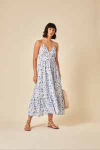 Blue Shell Print Bellerose Midi Dress