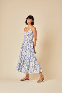 Blue Shell Print Bellerose Midi Dress