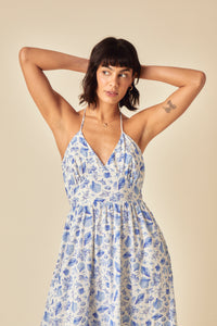 Blue Shell Print Bellerose Midi Dress