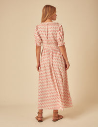 Pink Printed Flossie Midi Dress