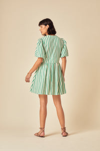 Green Striped Starlight Mini Dress