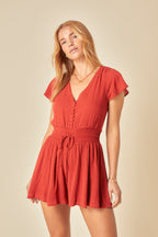 Red Veda Playsuit