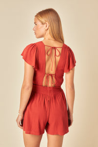 Red Veda Playsuit