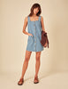 Light Blue Denim Danni Pinafore Mini Dress