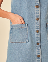Light Blue Denim Danni Pinafore Mini Dress