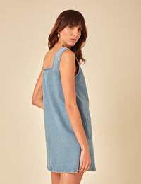 Light Blue Denim Danni Pinafore Mini Dress