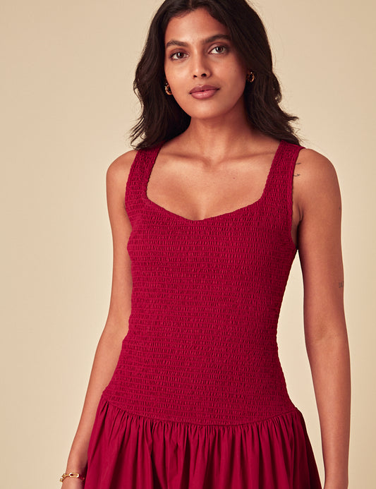 knee length dresses for ladies The Scoop Neck Midi Dress – The Standard Stitch main image 0