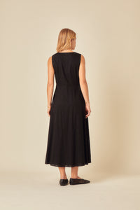 Black Tie Front Terra Midi Dress