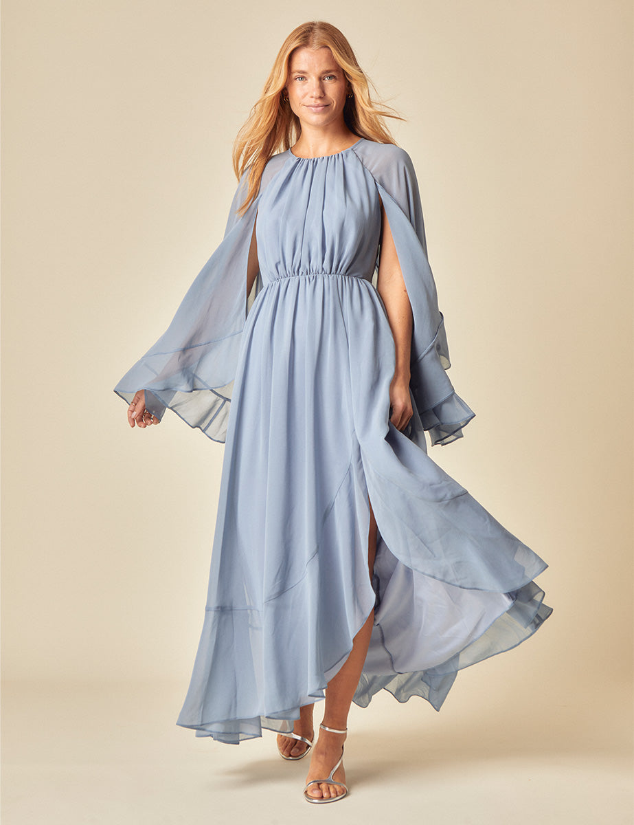 Poppy Delevingne Blue Ruffle Maxi Dress Poppy Delevingne Blue Ruffle Maxi Dress