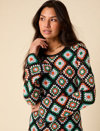 Poppy Delevingne Crochet Violet Mini Dress