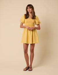 Yellow Pinstripe Tasmin Mini Dress