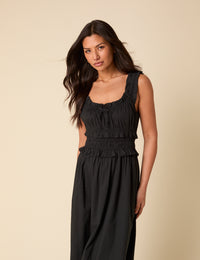 Black Sleeveless Ariel Midi Dress