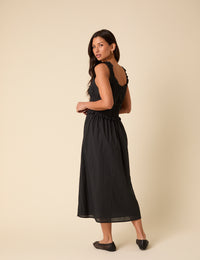 Black Sleeveless Ariel Midi Dress