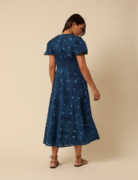 Navy Tie Dye Nia Midi Dress