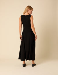 Black Jersey Starlight Midi Dress