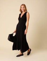 Black Jersey Starlight Midi Dress
