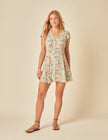 Petite Ditsy Green Floral Avery Mini Dress