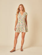 Petite Ditsy Green Floral Avery Mini Dress