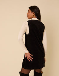 Black Cord Nila Pinafore Mini Dress