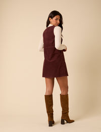 Brown Cord Homerton Pinafore Mini Dress