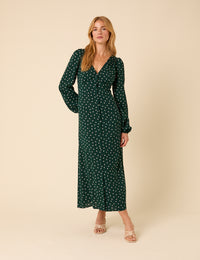 Green Polka Dot Kennedy Midi Dress