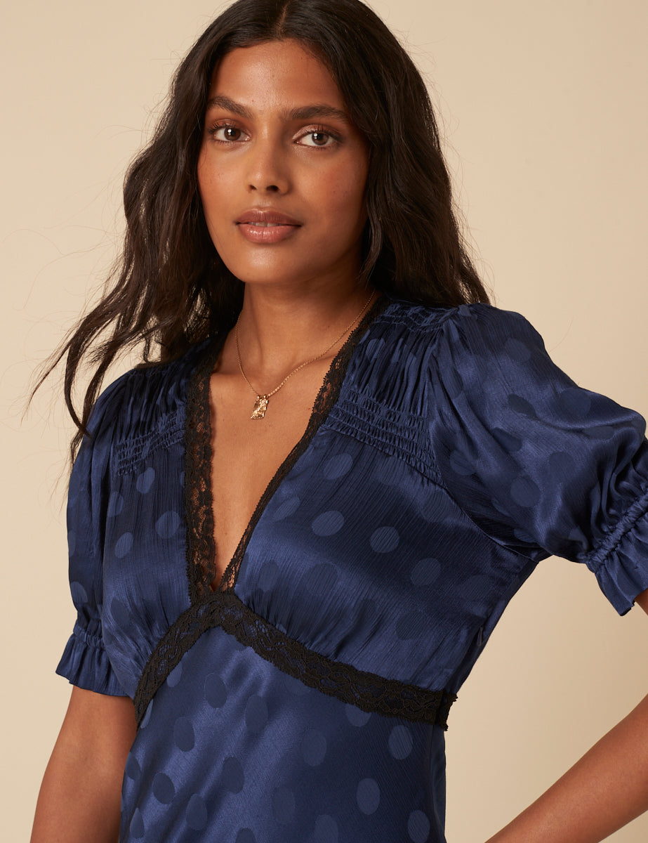 angela taffeta midi dress superdown Angela Midi Dress in Multi