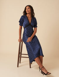 angela taffeta midi dress superdown Angela Midi Dress in Multi