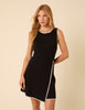 Black Whipstitch Knitted Mini Dress