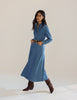 Blue Denim Midi Shirt Dress
