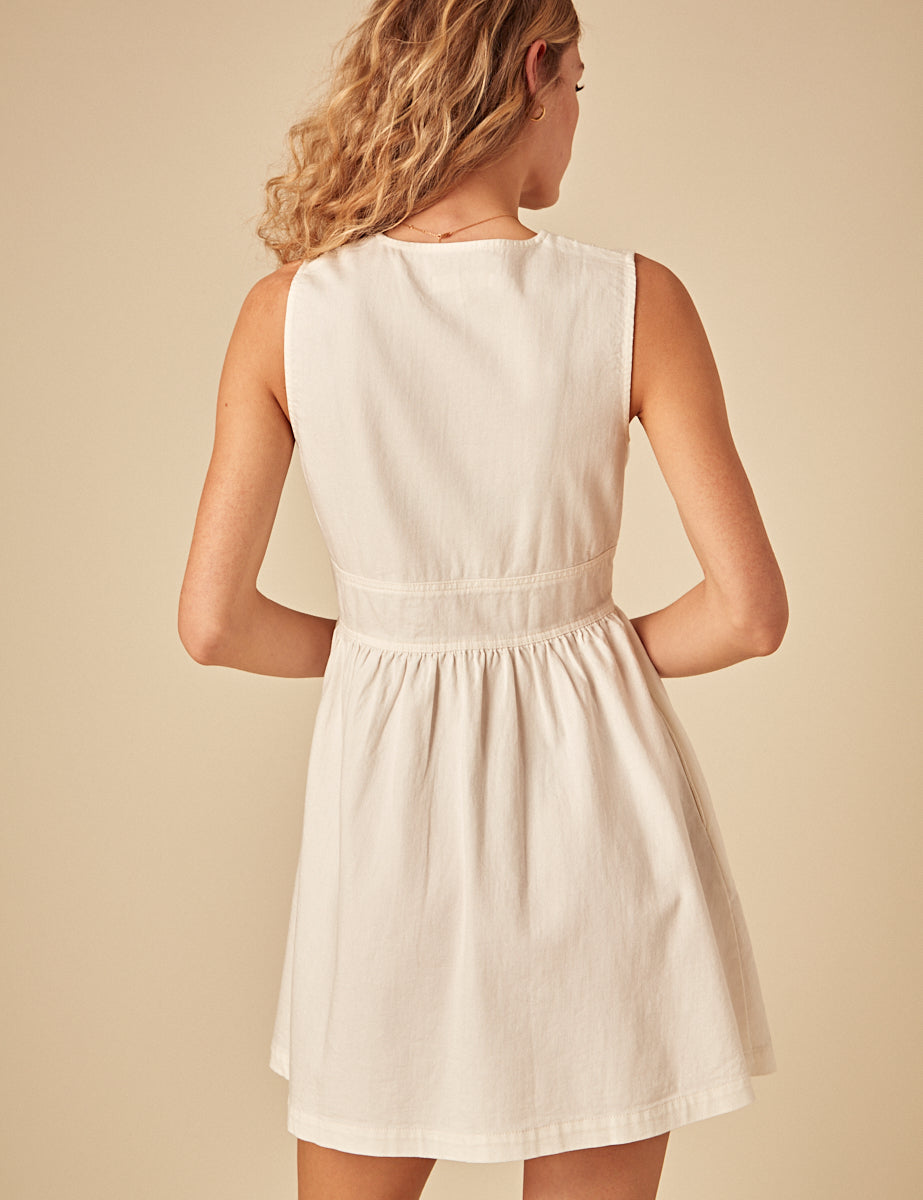 Cream Denim Astra Mini Dress Cream Denim Astra Mini Dress