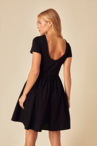 Black Scoop Back Sarah Mini Dress