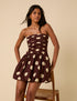 Brown Polka Dot Felicity Bubble Hem Mini Dress