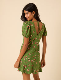 Green Floral Ella Mini Dress