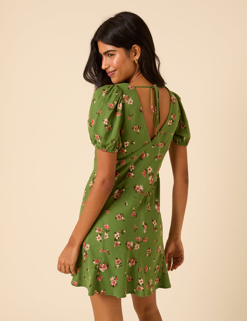 Green Floral Ella Mini Dress