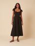 Black Bow Detail Heidi Midi Dress