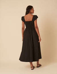 Black Bow Detail Heidi Midi Dress