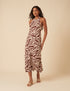 Zebra Print Halterneck Anna Midi Dress