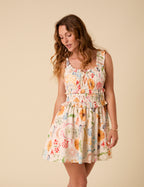 White Floral Ariel Mini Dress