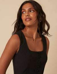 Black Tailored Scoop Neck Jumpsuit