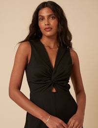 Black Crinkle Twist Wren Jumpsuit