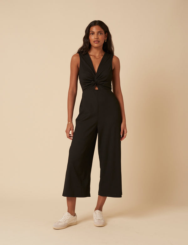 Black Crinkle Twist Wren Jumpsuit