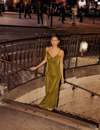 Green Velvet Trixie Midi Dress