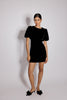 Black Velvet Puff Sleeve Boston Mini Shift Dress