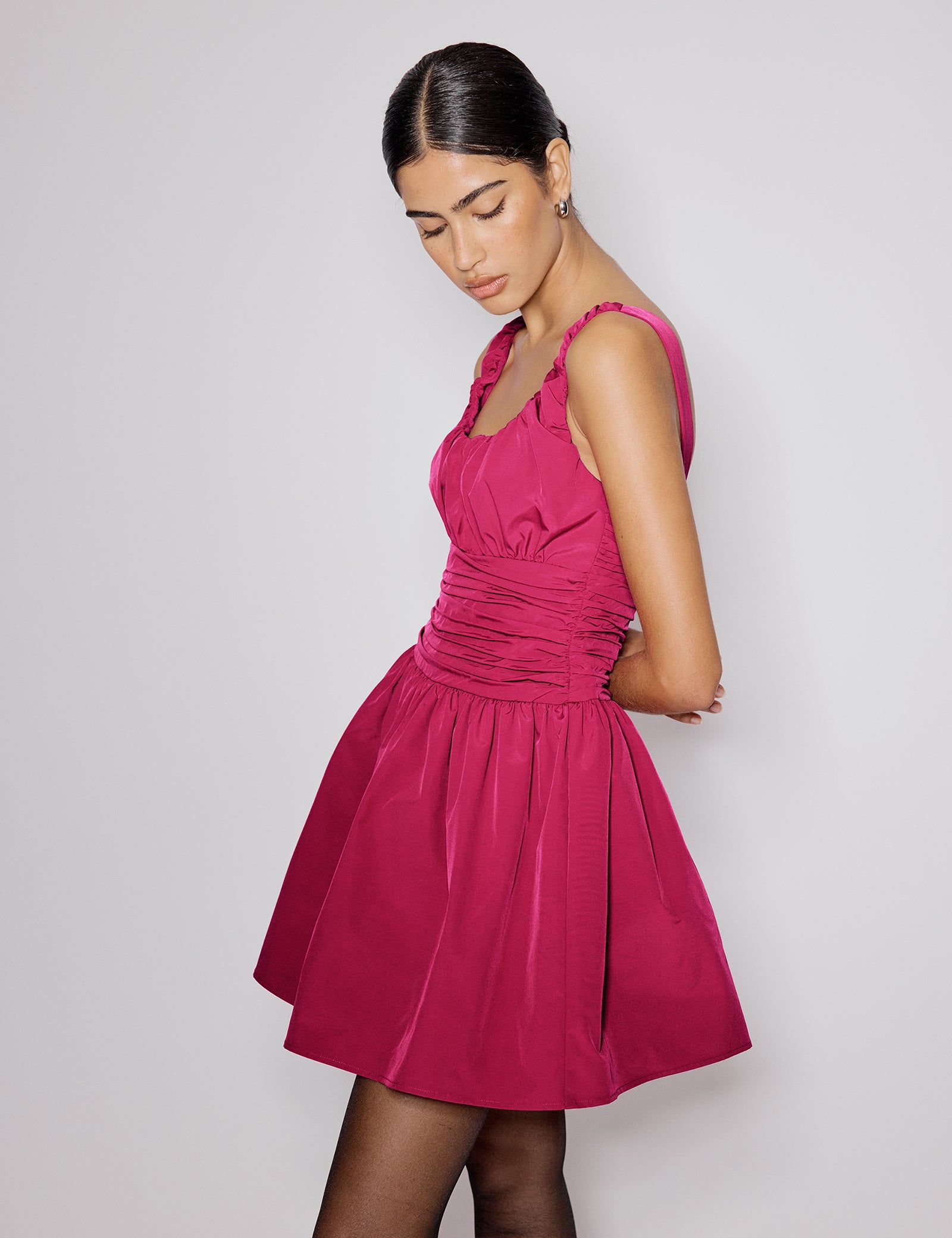 Pink Ruched Sleeveless Renee Mini Dress