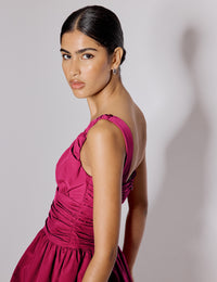 Pink Ruched Sleeveless Renee Mini Dress